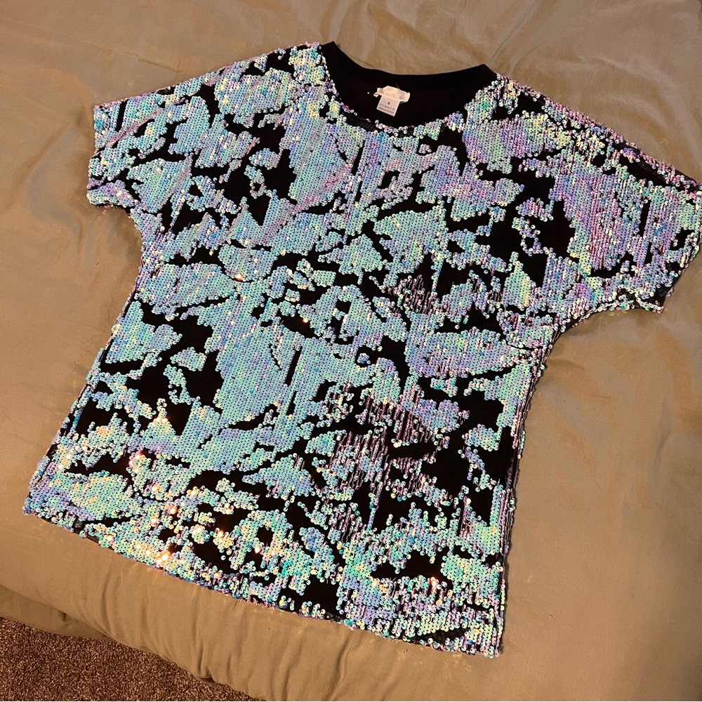 iHeartRaves Enchanted Skies Sequin Oversized Tee